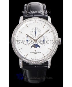Vacheron Constantin Patrimony Perpetual Calendar Ultra-Thin White Gold White Dial Swiss Replica