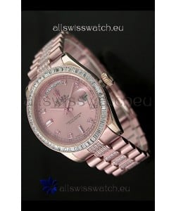 Rolex Oyster Perpetual Day Date Japanese Rose Gold Automatic Watch in Rose Gold Dial